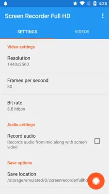 Screen Recorder Full HD android App screenshot 0